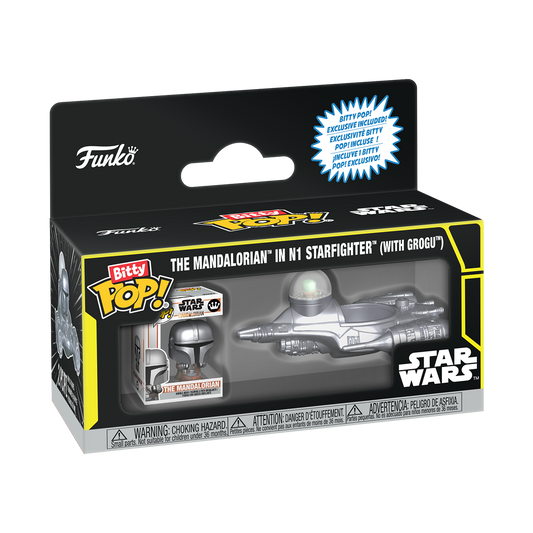 Bitty Pop! Rides The Mandalorian in N1 Starfighter (with Grogu) - US 2916