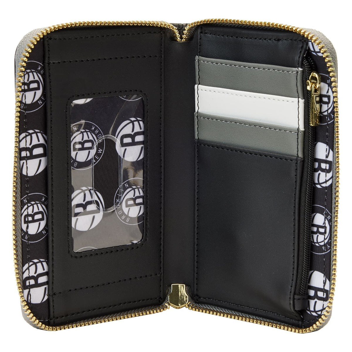 NBA Brooklyn Nets Patch Icons Zip Around Wallet - US 4770