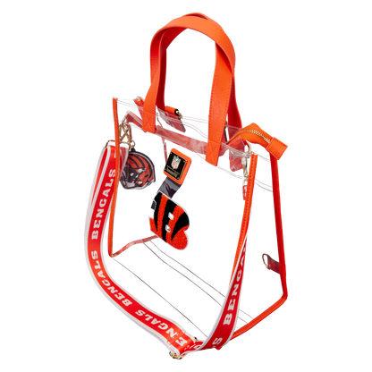 NFL Cincinnati Bengals Clear Convertible Backpack & Tote Crossbody Stadium Bag - US 9129