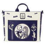 The Nightmare Before Christmas Jack Skellington & Sally Night Sky Convertible Backpack and Tote Crossbody Bag - US 0998